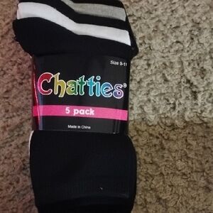 Chatties Men's Black and White Casual Socks 5 Pack